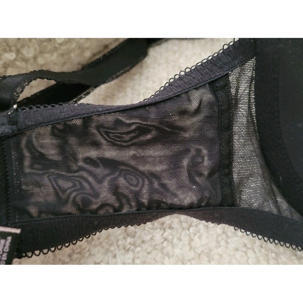 Victoria's Secret Dream Angels Bra 34D Black Silver Sparkle Wired Pretty EUC - Picture 9 of 16